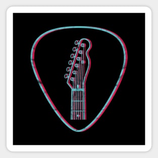 3D T-Style Guitar Headstock Guitar Pick Dark Theme Magnet